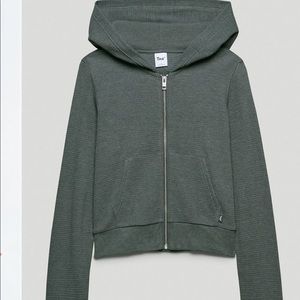 Aritzia waffle zip hoodie